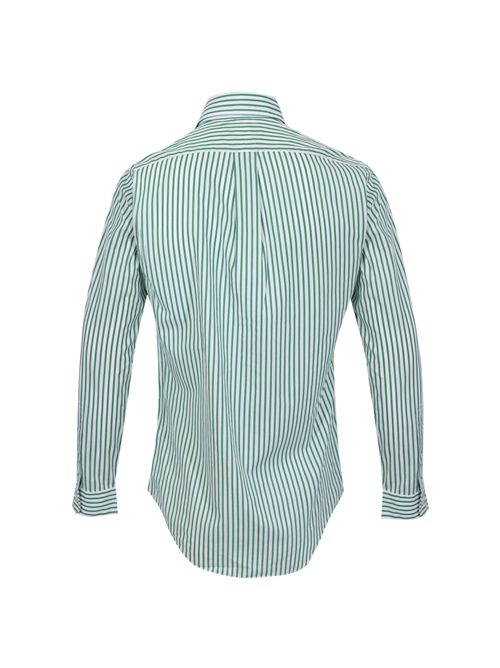 Camicia a righe in popeline di cotone White/green POLO RALPH LAUREN | 710B15595003